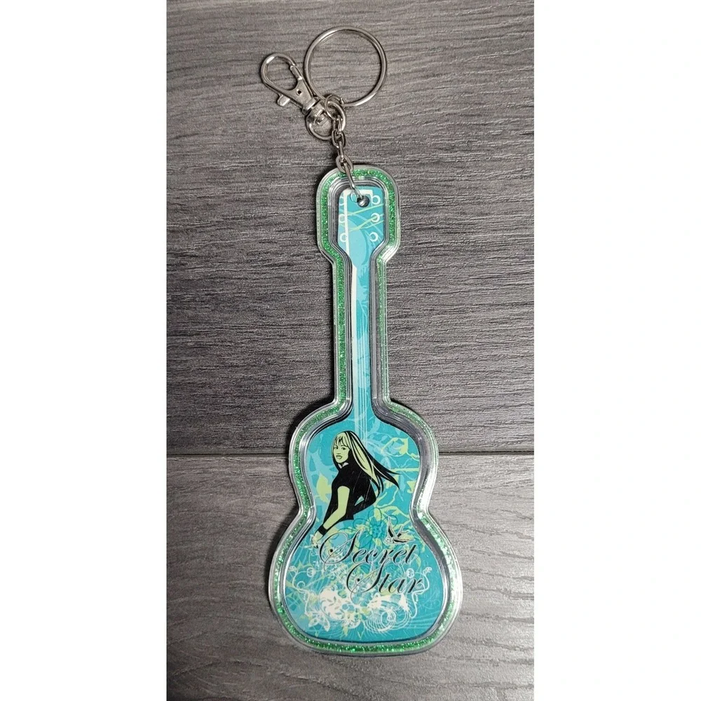 Hannah Montana Secret Star 5 inch Guitar Keychain Blue/Green